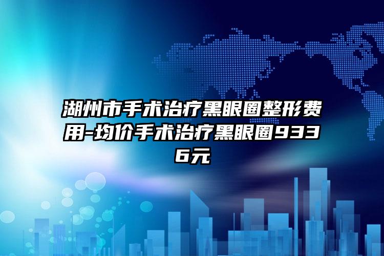 湖州市手术治疗黑眼圈整形费用-均价手术治疗黑眼圈9336元